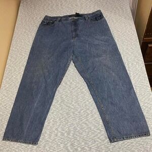 Wissam blue jeans men W44" X L32. SKU-A163#denim #baggyjeans